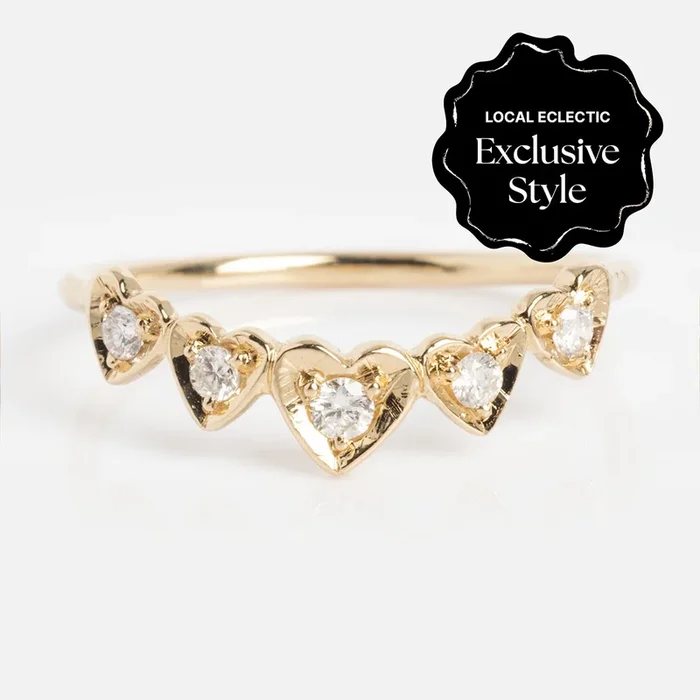 14k Radiant Hearts Diamond Band