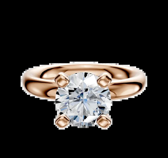 14K Rose Gold 4 Prong Classic Dome 3.0mm Engagement Ring