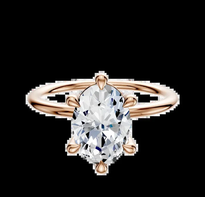 14K Rose Gold 6 Prong Basket Classic Dome 1.5mm Engagement Ring