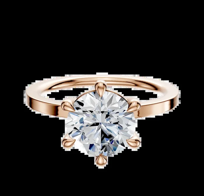 14K Rose Gold 6 Prong Basket Classic Flat 1.5mm Engagement Ring