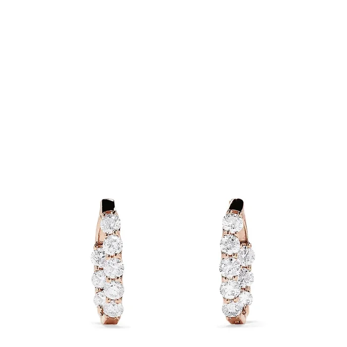 14K Rose Gold 7/8″ Diamond Inside-Out Hoop Earrings, 3.92 TCW