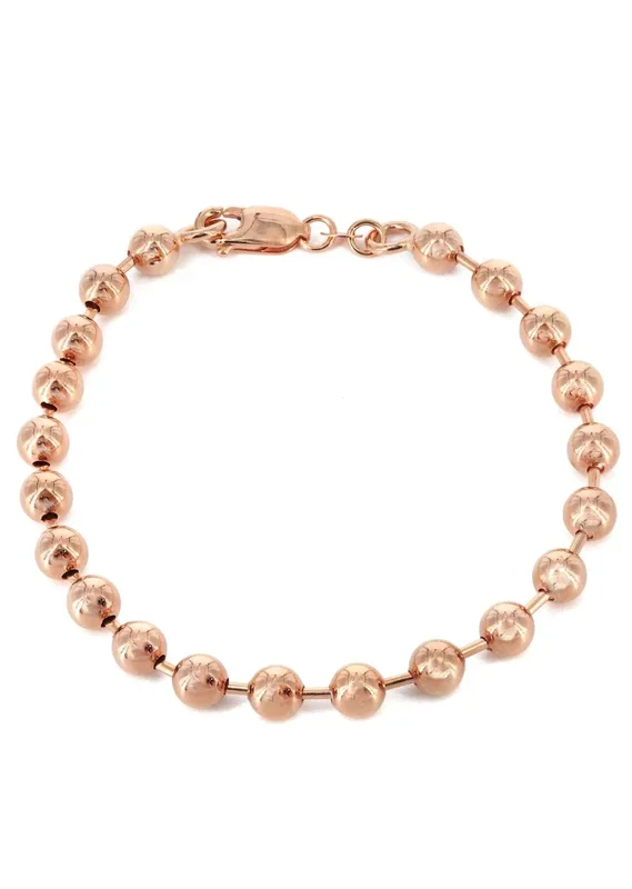 14K Rose Gold Bracelet Dog Tag Women