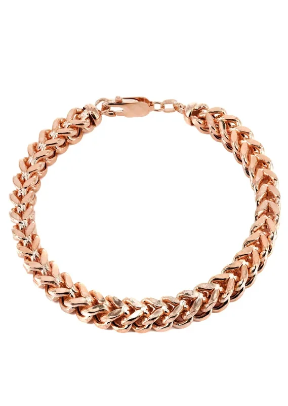 14K Rose Gold Bracelet Semi Solid Franco