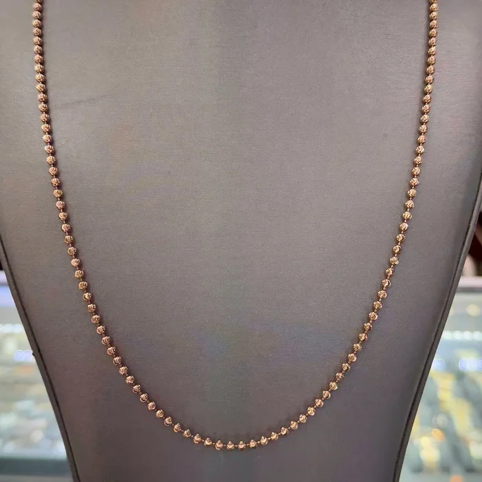 14K Rose Gold Moon Cut Chain (3MM – 24” Inches) JTJ™