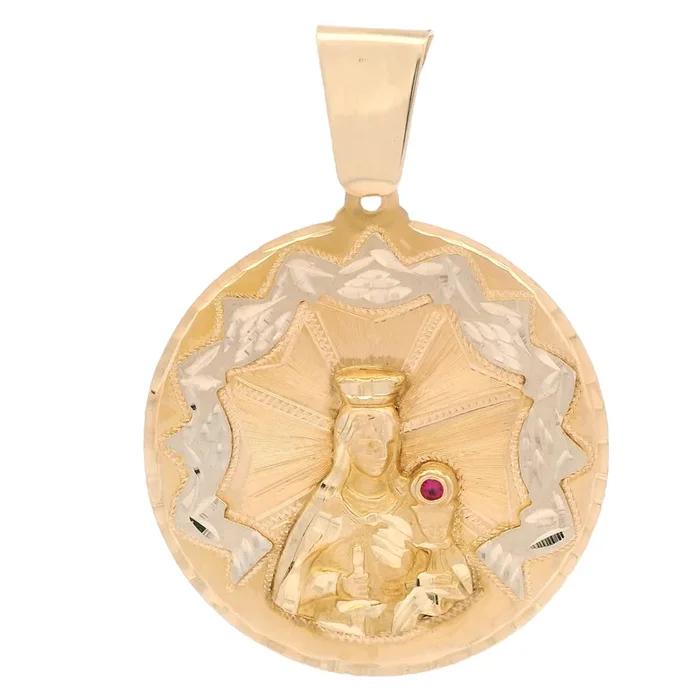 14K Round Virgen CZ Pendant (2.5″ Inches) JTJ™