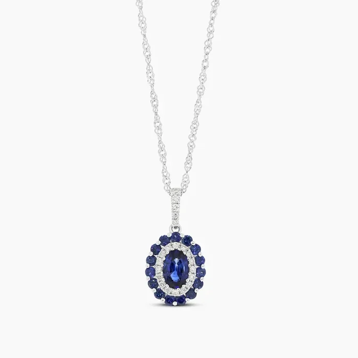 14K Sapphire and Diamond Necklace