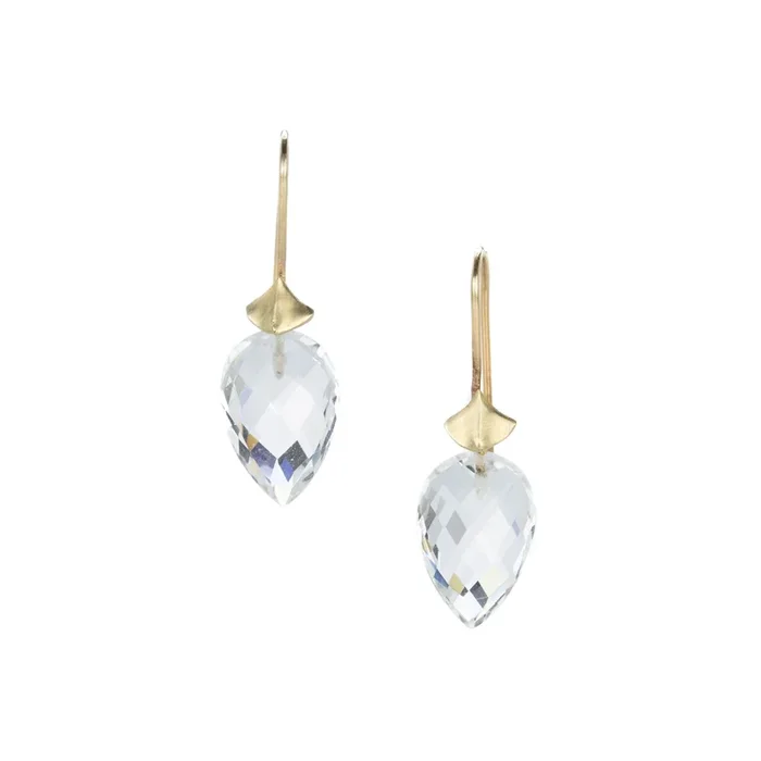 14k Simple Bug Earring with Quartz