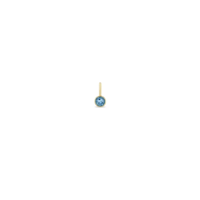 14k Single Aquamarine Charm | March Birthstone