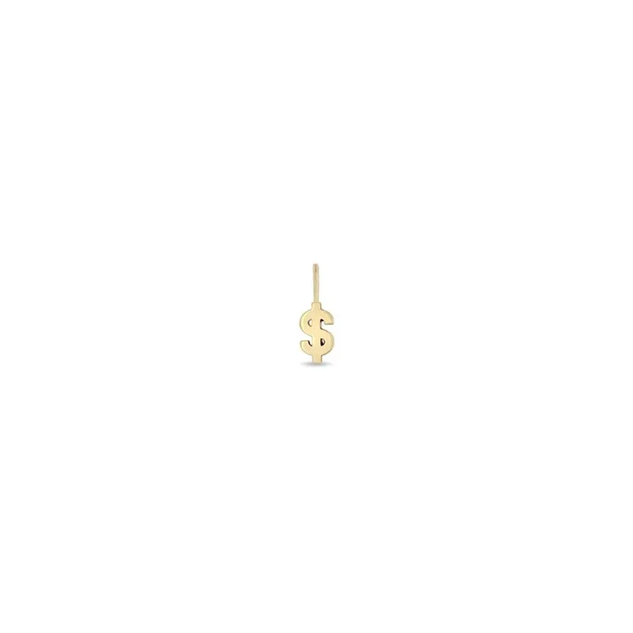 14k Single Midi Bitty Dollar Sign Charm