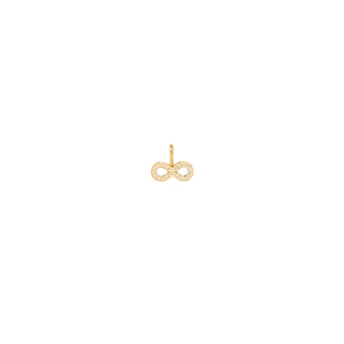 14k Single Midi Bitty Pavé Diamond Infinity Charm