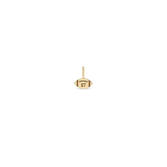 14k Single Midi Bitty Personalized Jersey Number Football Charm