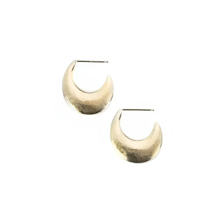 14k Small Crescent Hoops