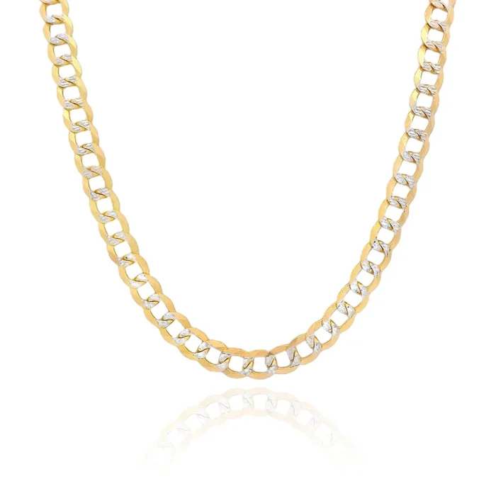 14k Solid Cuban Curb Two Tone Chain (4.5MM – 18” Inches) JTJ™