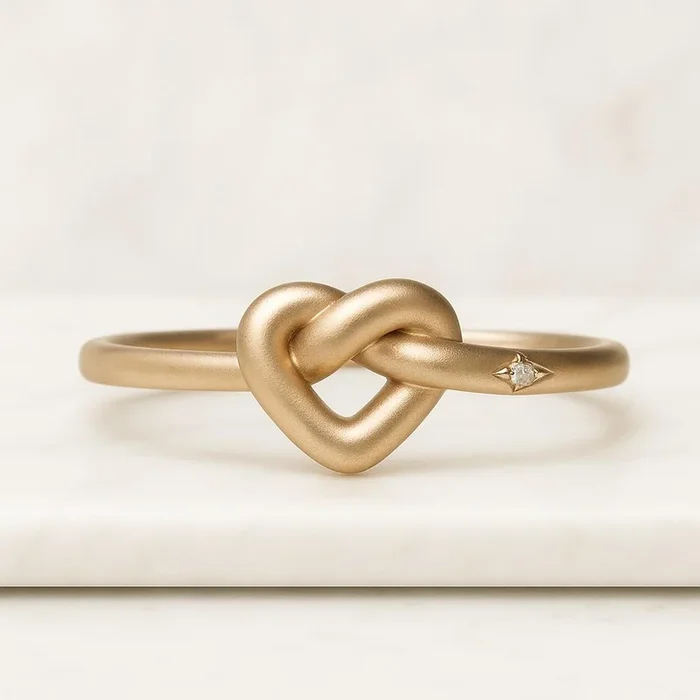 14K Solid Gold Love Ring For Her