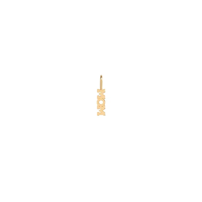 14k tiny MOM charm pendant