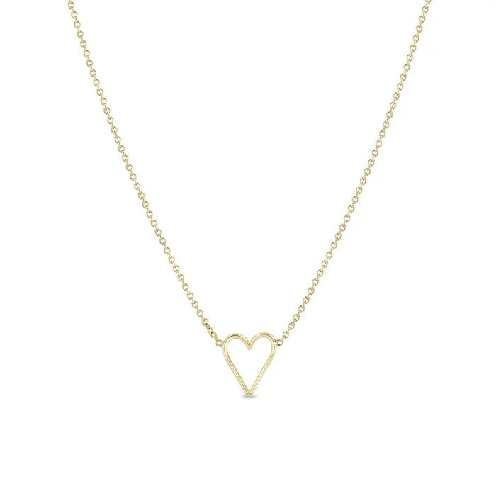 14k Tiny Open Heart Necklace