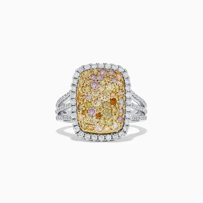 14K Two Tone Gold Yellow and White Diamond Ring, 1.60 TCW