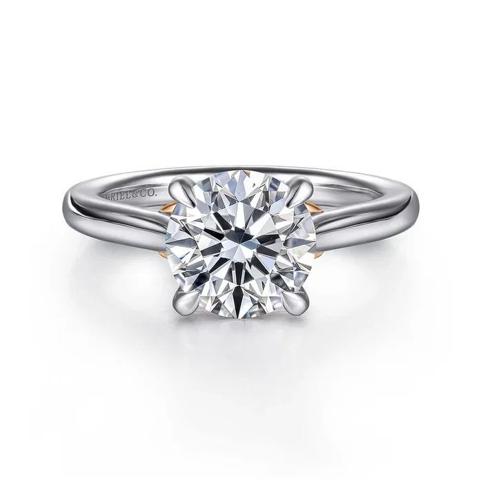 14K White And Rose Gold ‘Nelia’ Solitaire Ring