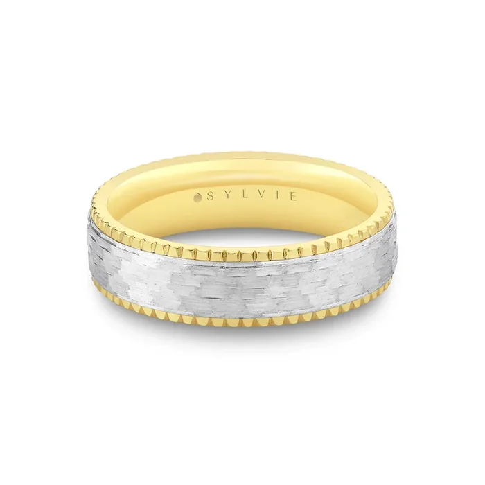 14K White And Yellow Gold 6mm Straight Band