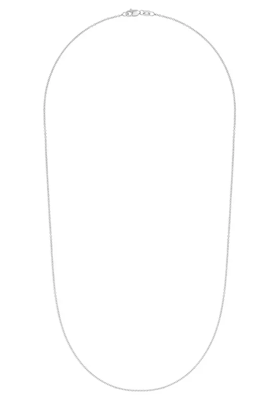 14K White Gold 1.2mm 18″ Cable Chain