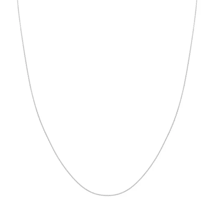 14K White Gold 16 Inches Diamond Cut Cable Chain
