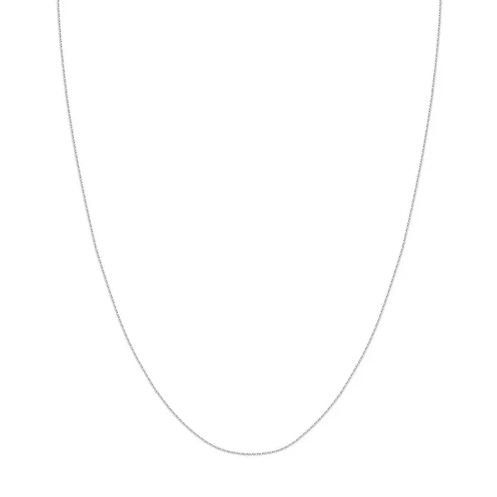 14K White Gold 16 Inches Round Wheat Chain