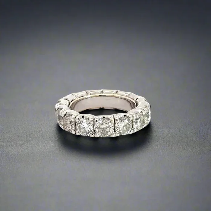 14K White Gold 3.75TCW Diamond Ladies Eternity Band Wedding Ring