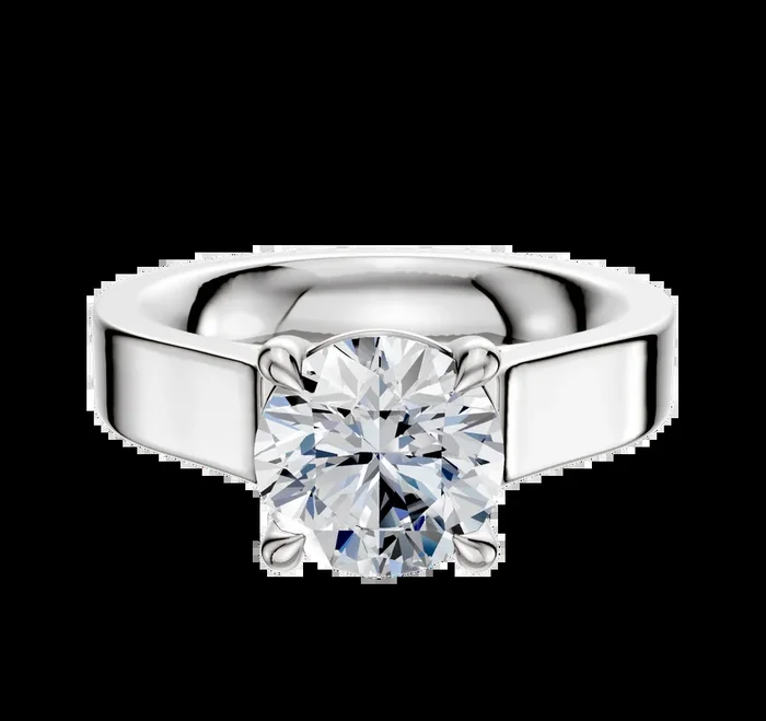 14K White Gold 4 Prong Basket Cathedral Flat 4.0mm Engagement Ring