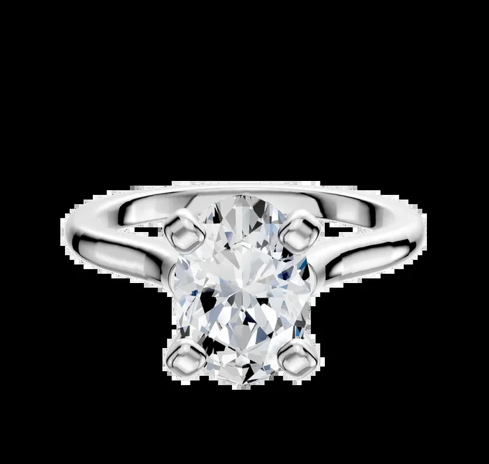 14K White Gold 4 Prong Cathedral Dome 2.0mm Engagement Ring