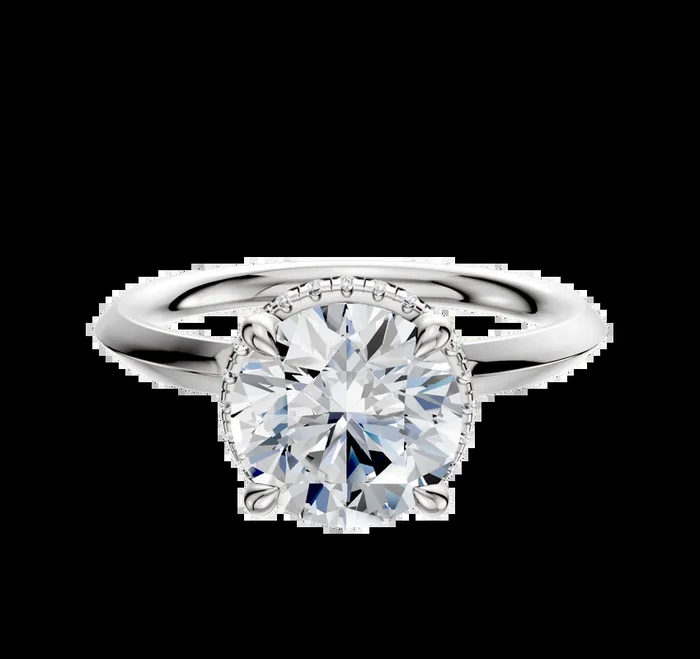 14K White Gold 4 Prong Collar Classic Knife Edge 2.0mm Engagement Ring