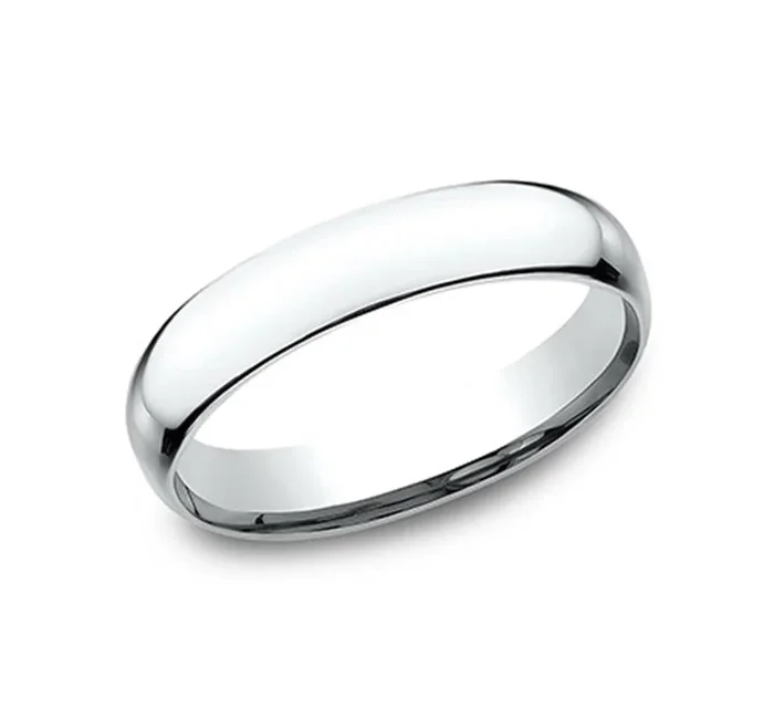 14K White Gold 4mm Comfort Fit Wedding Band
