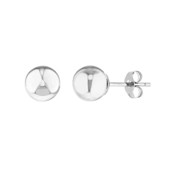 14K White Gold 5mm Ball Earrings