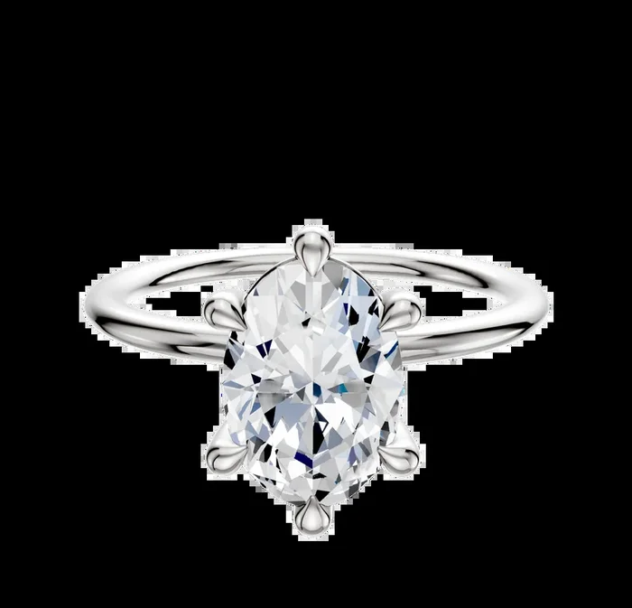 14K White Gold 6 Prong Basket Classic Dome 1.5mm Engagement Ring