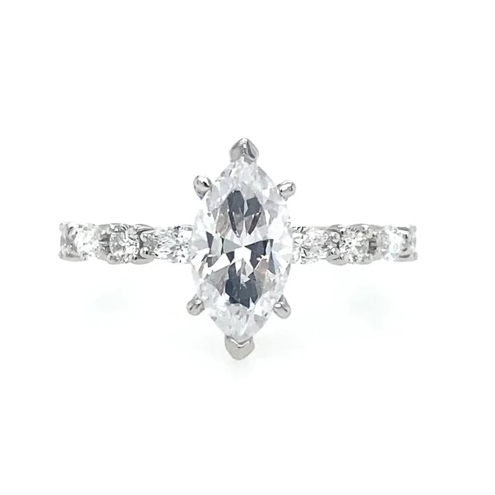 14K White Gold ‘Juliet’ Classic Marquise Diamond Engagement Ring
