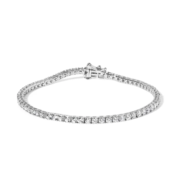14K White Gold Classic Lab-Grown Diamond Tennis Bracelet (F-G Color, VS2-SI1 Clarity) – 7″ Inches