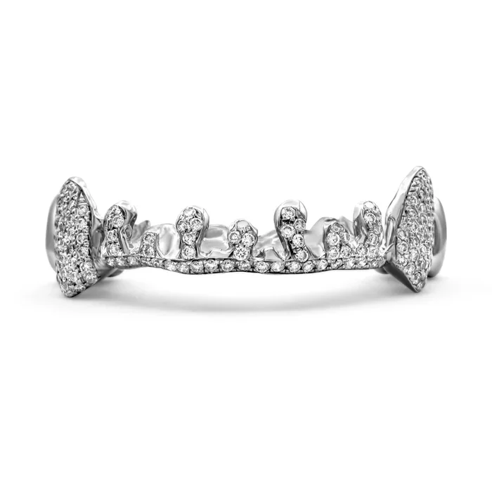 14K White Gold Diamond Drops (Bottom) Grillz