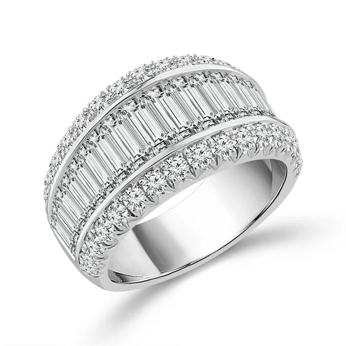 14K White Gold Lab Grown Diamonds Fancy Band
