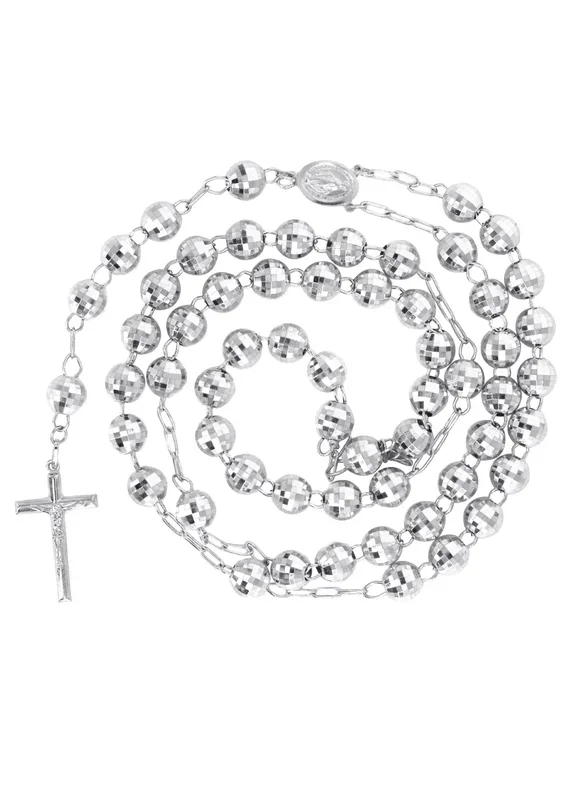 14K White Gold Rosary Chain