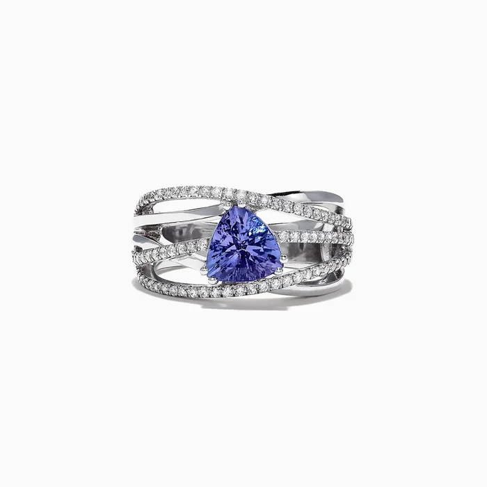 14K White Gold Tanzanite and Diamond Ring, 1.97 TCW