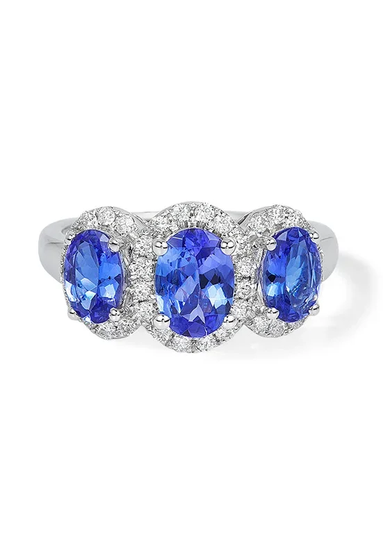 14K White Gold Tanzanite and Diamond Ring, 2.35 TCW