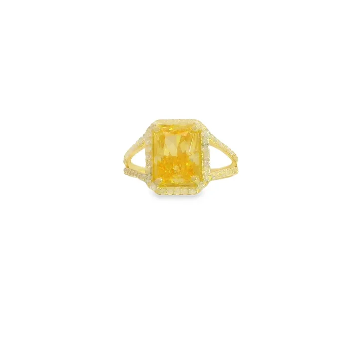 14K Women’s CZ Square Yellow Ring JTJ™