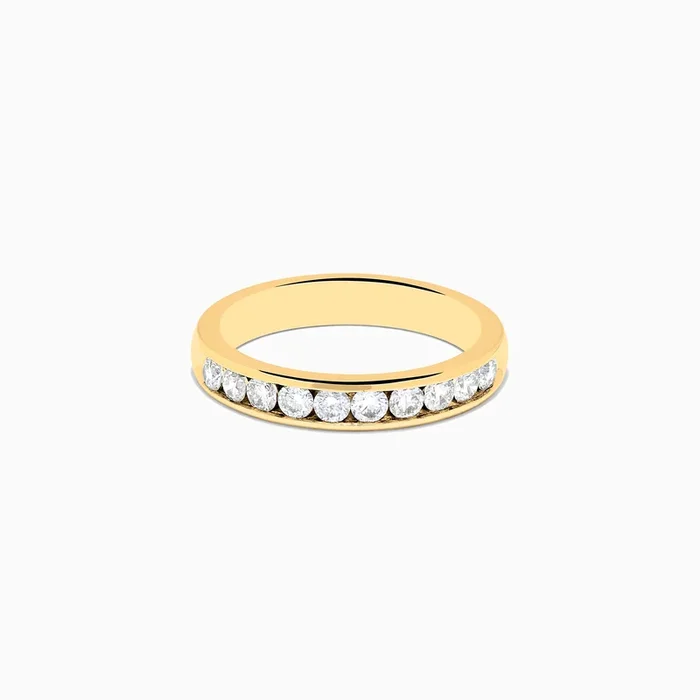 14K Yellow Gold 10-Stone Channel Set Diamond Band, 0.50 TCW