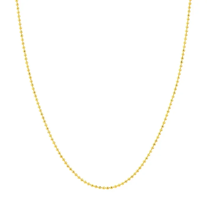 14K Yellow Gold 18 Inches Bead Chain