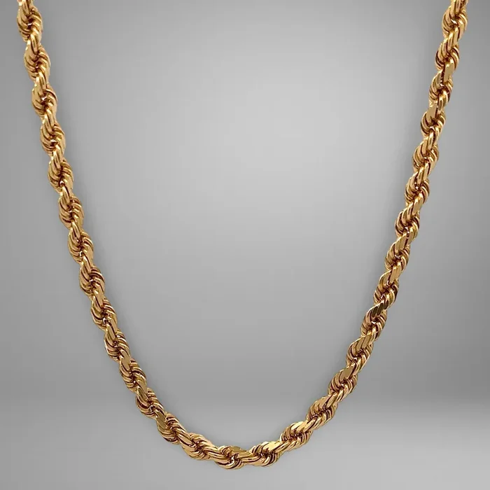 14K Yellow Gold 22″ 3.2mm Rope Chain