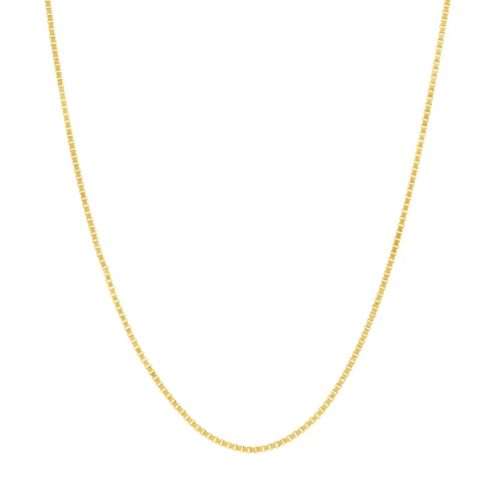 14K Yellow Gold 22 Inches Adjustable Box Chain