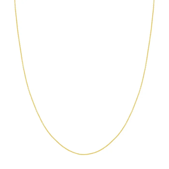 14K Yellow Gold 22 Inches Adjustable Cable Chain