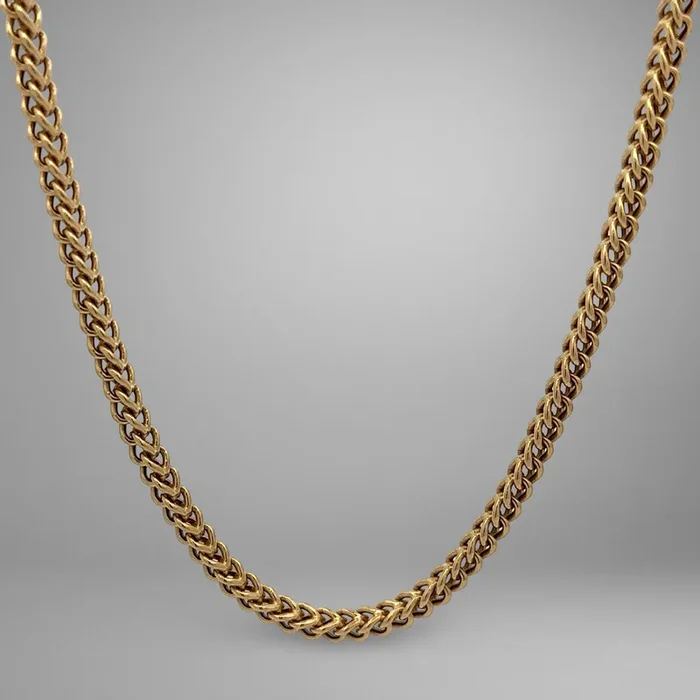14K Yellow Gold 27″ 3.1mm Square Franco Chain