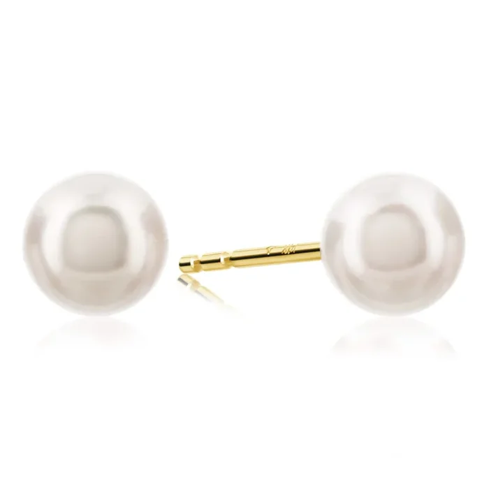14K Yellow Gold 5.5-6mm Cultured Pearl Stud Earrings