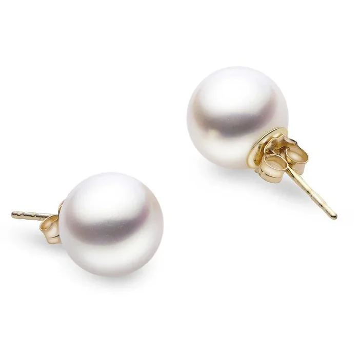 14K Yellow Gold 6mm Pearl Stud Earrings