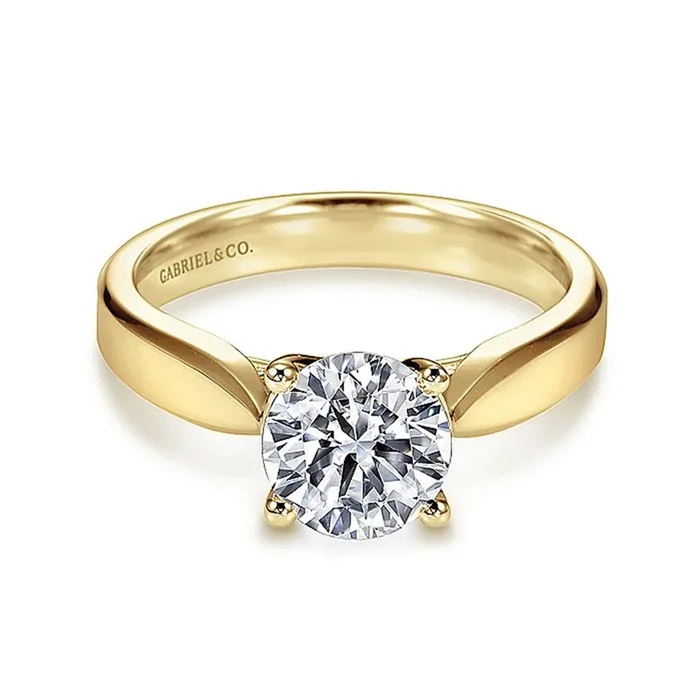 14K Yellow Gold ‘Jamie’ Round Diamond Engagement Ring